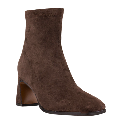 Redz Ladies Block Heeled Ankle Boots - D2073-T828 - Brown
