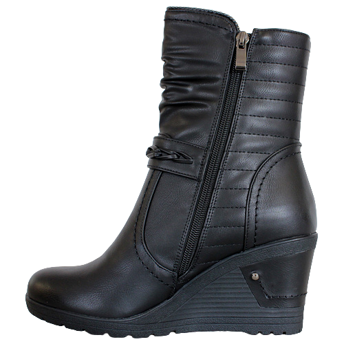 Redz Wedge Mid Boots -D3937 Black