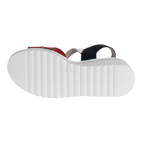 Redz Ladies Wedge Sandals - T42-203 - Red / Navy