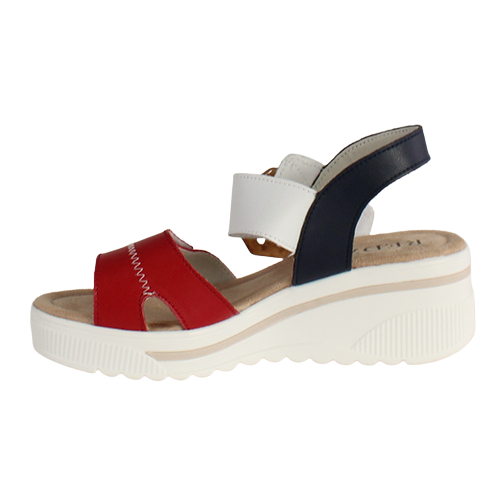 Redz Ladies Wedge Sandals - T42-203 - Red / Navy