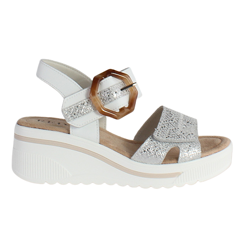 Redz Ladies Wedge Sandals - T42-203 - White / Silver