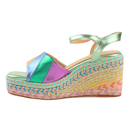 Redz Ladies Wedge Sandals- TSW300-6- Green Multi