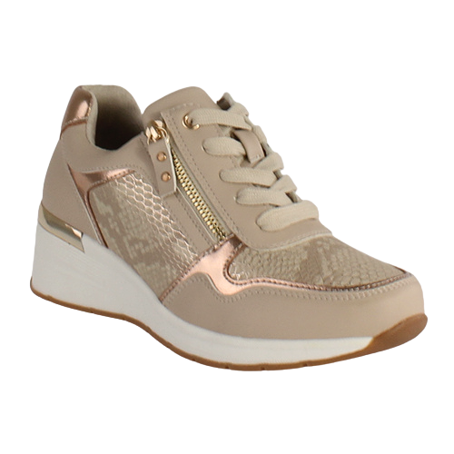 Redz Ladies Wedge Trainers - 6G596W-V375 - Beige