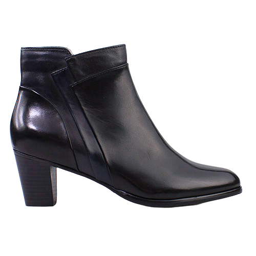 Regade Le Ciel Block Heeled Ankle Boots - Sonia-137 - Black/Navy