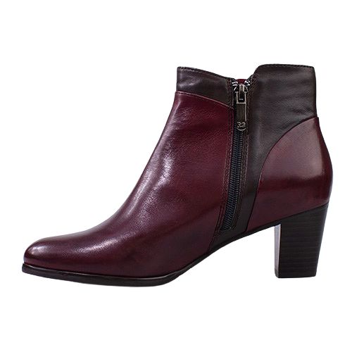 Regarde Le Ciel Ladies Block Heeled Ankle Boots - Sonia -137 - Burgundy Multi