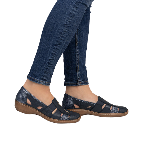 Rieker Walking Shoes - 41385-15 - Navy