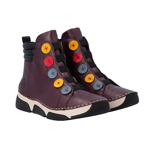 Rieker Ladies Ankle Boots - 45977 - Burgundy
