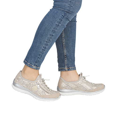 Rieker Casual Shoes - L3252 - Pearl/Gold