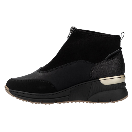 Rieker Wedge Ankle Boots - N6361-00 - Black