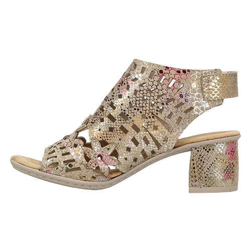 Rieker Block Heeled Sandals - 64780-90 - Multi