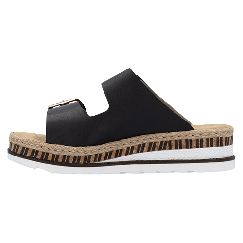 Rieker Ladies Mules - V7955-00 - Black