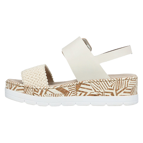 Rieker Ladies Platform Sandals -V3950-61 - Beige