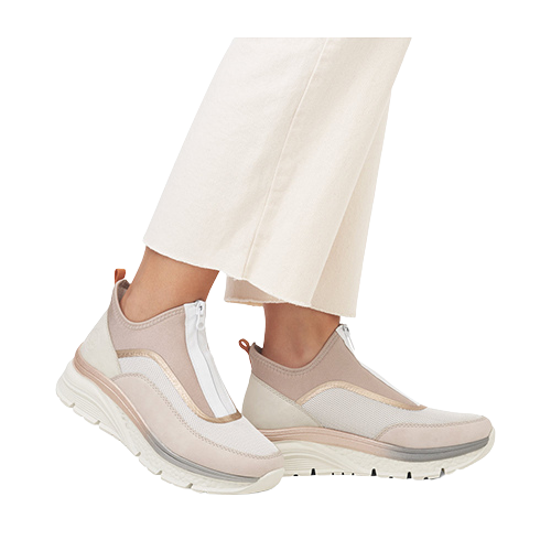Rieker Ladies Wedge Trainers - 48053-31 - Rose/Multi