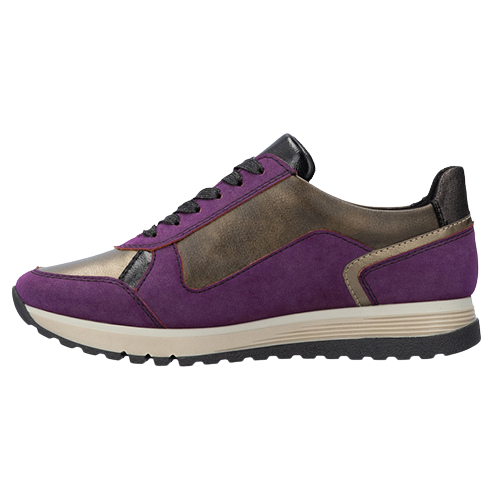 Rieker Ladies Wedge Trainers - 49002 - Purple/Bronze