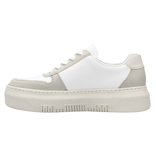 Rieker Ladies Platform Trainers - M1909-80 - White/.Beige