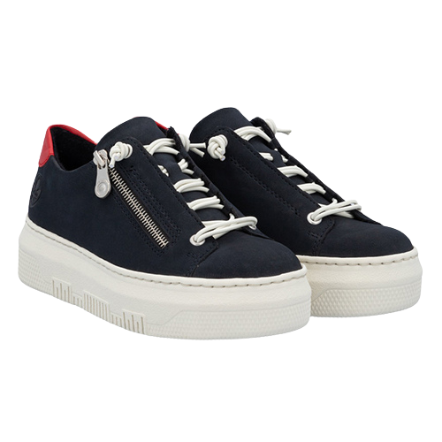 Rieker Ladies Platform Trainers - M1911-14 - Navy