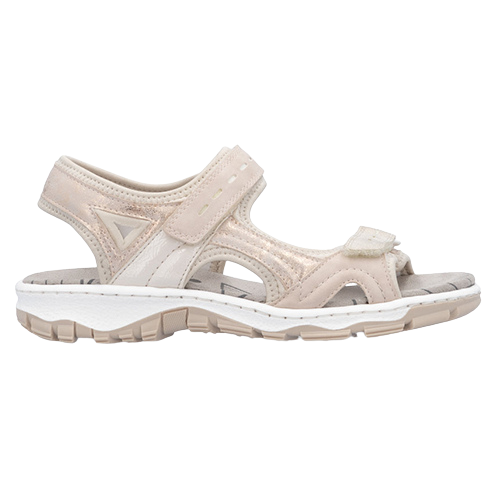 Rieker Ladies Walking Sandals - 68866-31 - Beige/Rose