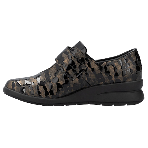 Rieker Ladies Wedge Shoes - L4856 - Black/Bronze