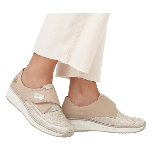 Rieker Wedge Shoes - 487C0-60 - Beige