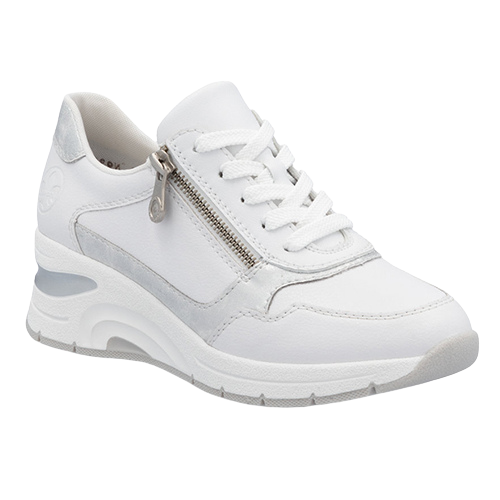 Rieker Ladies Wedge Trainers - N9301-80 - White