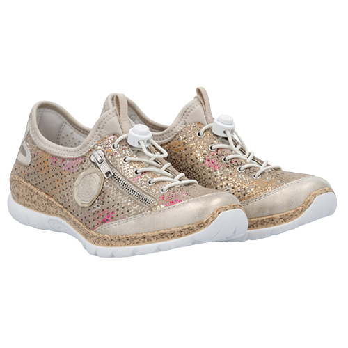 Rieker Ladies Trainers - N42V1-92 - Beige/Gold