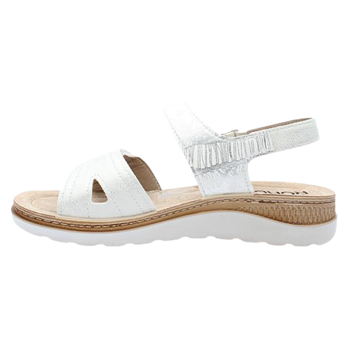 Rohde Ladies Velcro Strap Sandals - 1306 - Off White/Silver