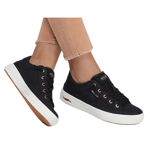 Skecher Ladies Arch Fit Canvas Trainers - 177190 - Black