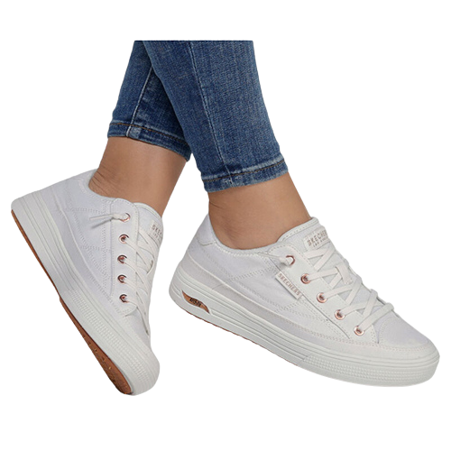 Skecher Ladies Arch Fit Canvas Trainers - 177190 - White