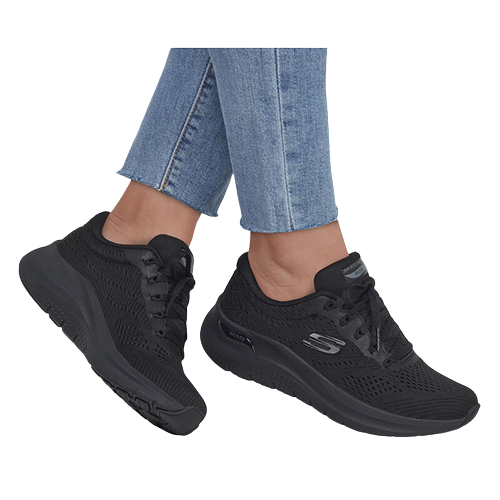 Skechers Ladies Arch Fit Trainers - 150051 - Black / Black