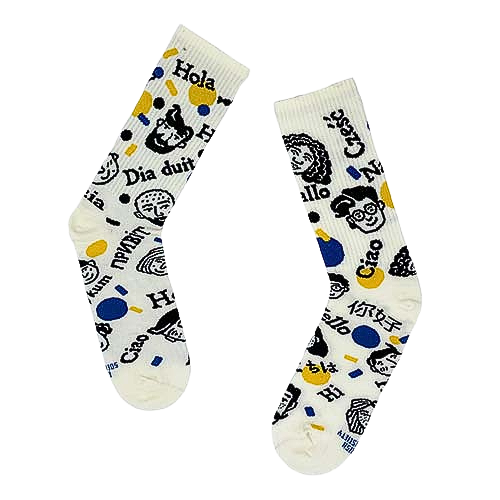 Socksciety Socks - Greetings Socks - White / Multi