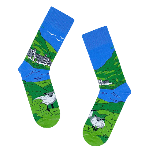 Socksciety Socks - Kylemore Abbey - Blue / Green