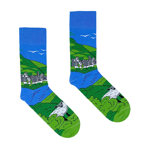 Socksciety Socks - Kylemore Abbey - Blue / Green