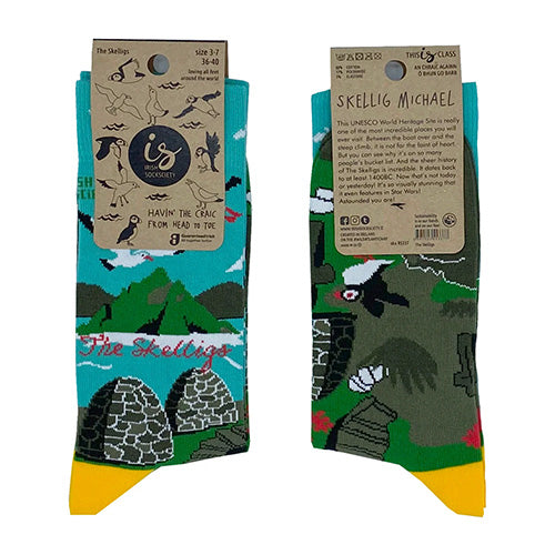 Socksciety Socks - The Skelligs - Green / Multi