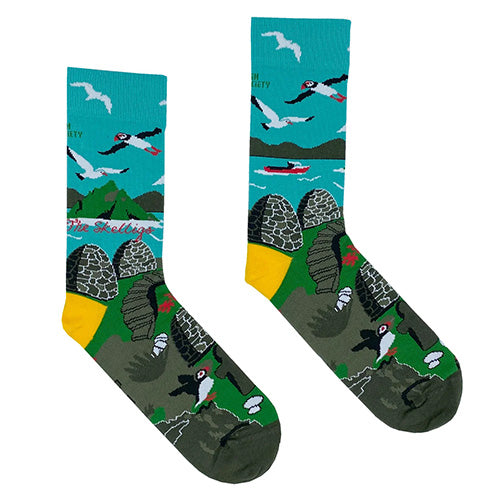 Socksciety Socks - The Skelligs - Green / Multi