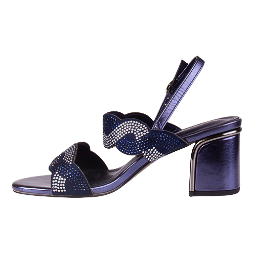 Sorento Block Heeled Sandals - Kinnitty - Navy
