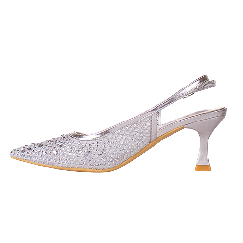 Sorento Dressy Slingback Heels - Warrewood - Silver