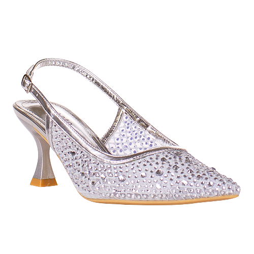 Sorento Dressy Slingback Heels - Warrewood - Silver