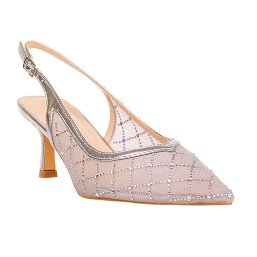 Sorento Slingback Heels - Kilda Beach - Silver