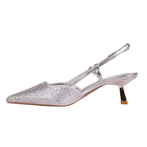 Sorento Slingback Heels - San Remo - Silver