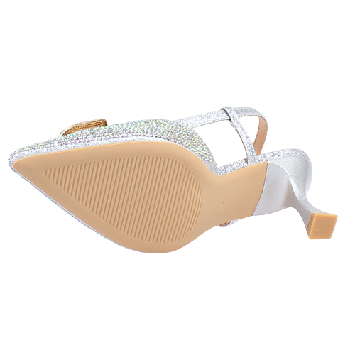 Sorento Ladies Slingback Heels - Morelto - Silver