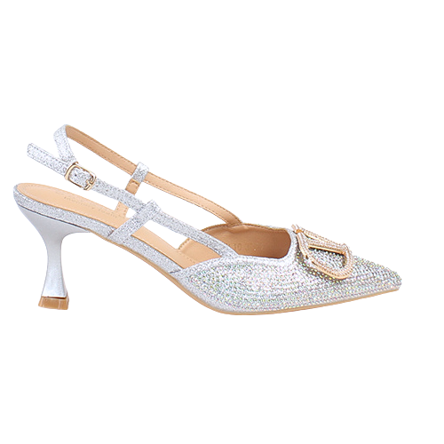 Sorento Ladies Slingback Heels - Morelto - Silver