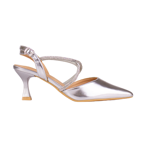 Sorento Slingback Heels - Boris - Silver