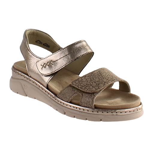 Suave Ladies Low Wedge Sandals - Manila - Gold