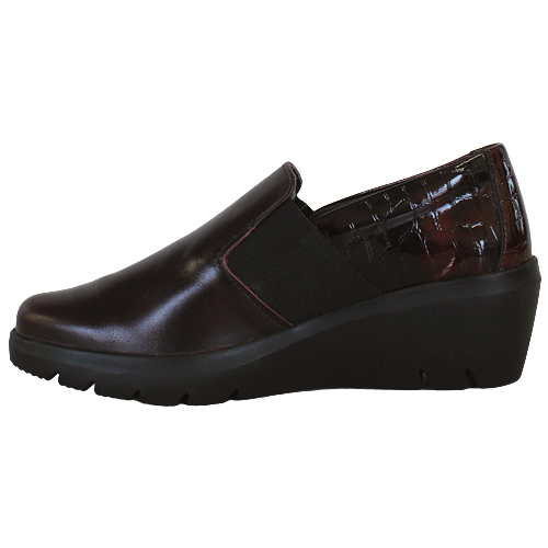 Suave Ladies Wedge Slip On Shoes - Joco - Red