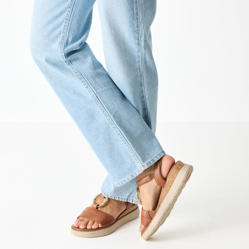 Tamaris Comfort Wedge Sandals - 88718-44 - Tan