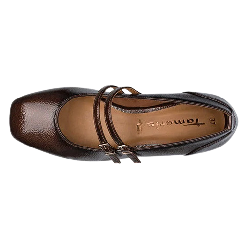 Tamaris Ladies Cross Strap Pumps - 22318-43 - Brown
