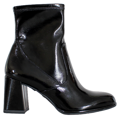 Tamaris Block Heeled Ankle Boots 25357-41 Black Patent