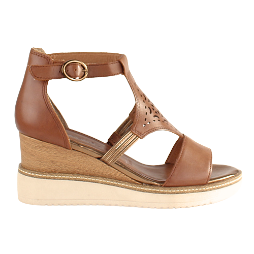 Tamaris Ladies Wedge Sandals - 28214-42 - Cognac