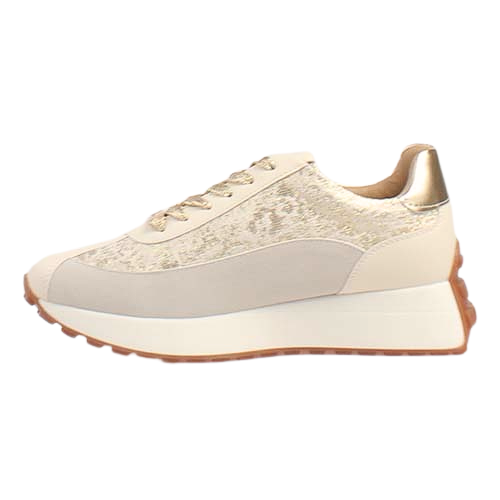 Tommy Bowe Ladies Trainers - Barford - Cream/ Gold