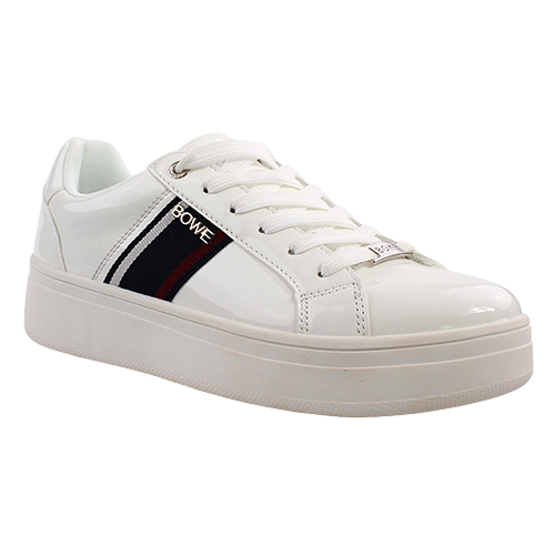 Tommy Bowe Ladies Trainers - Rosser - White Patent